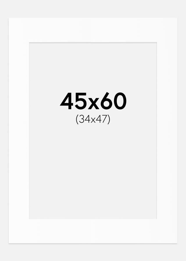 Paspartu Baltas Standartas (Balta Šerdis) 45x60 cm (34x47)