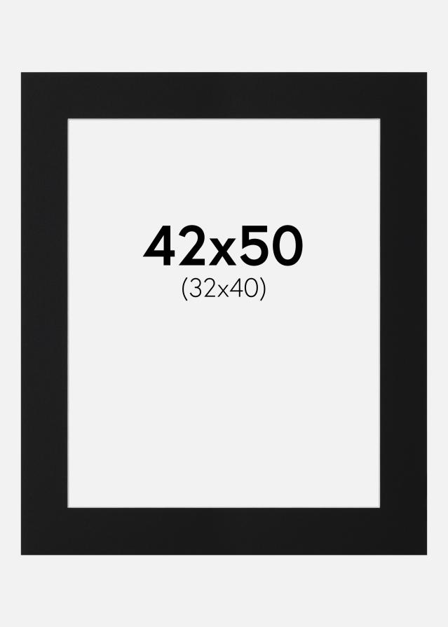 Paspartu Juodas Standartas (Balta Šerdis) 42x50 cm (32x40)