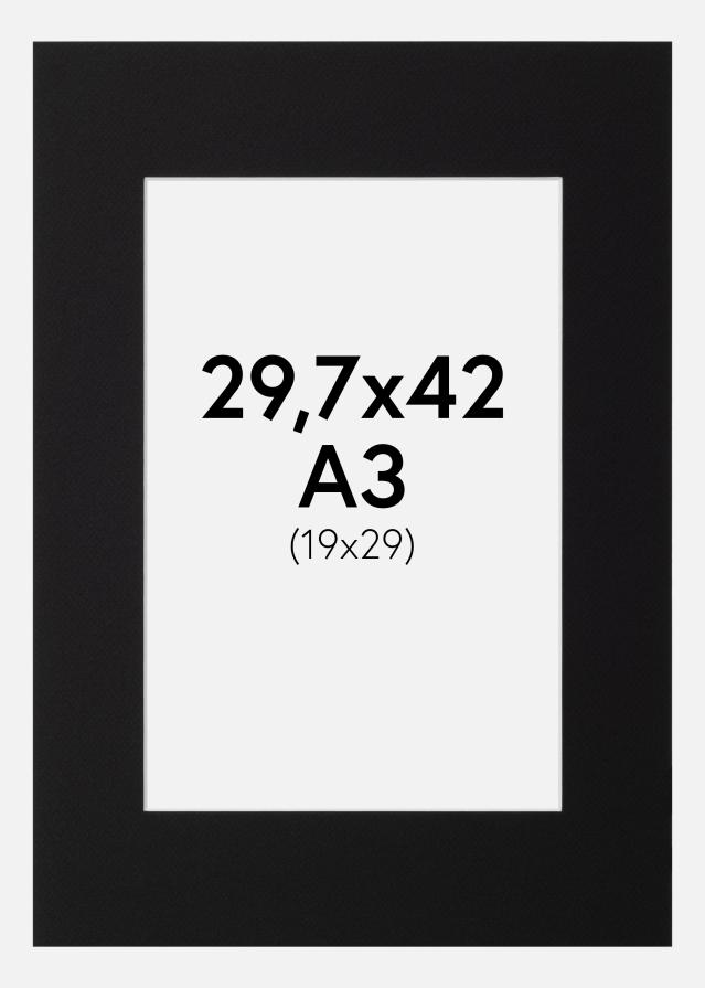 Paspartu Canson Juodas Balta šerdis 29,7x42 cm (19x29)