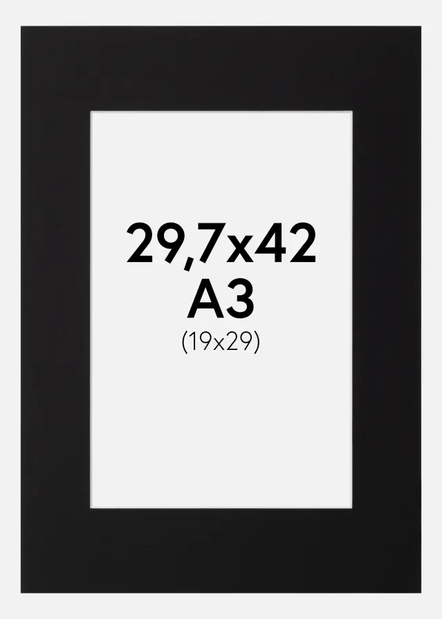 Paspartu Canson Juodas Balta šerdis 29,7x42 cm (19x29)