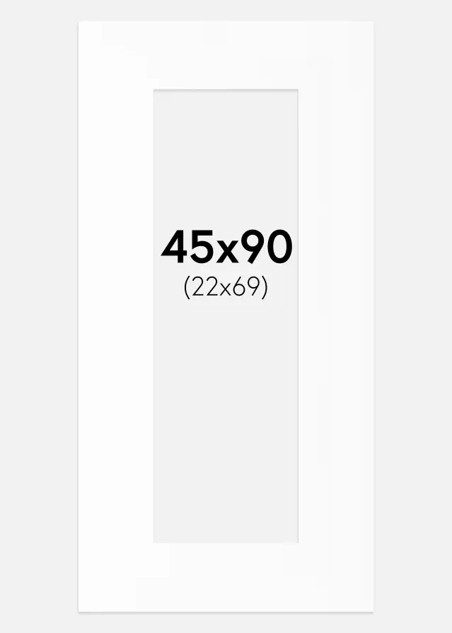 Paspartu Baltas Standartas (Balta Šerdis) 45x90 cm (22x69)