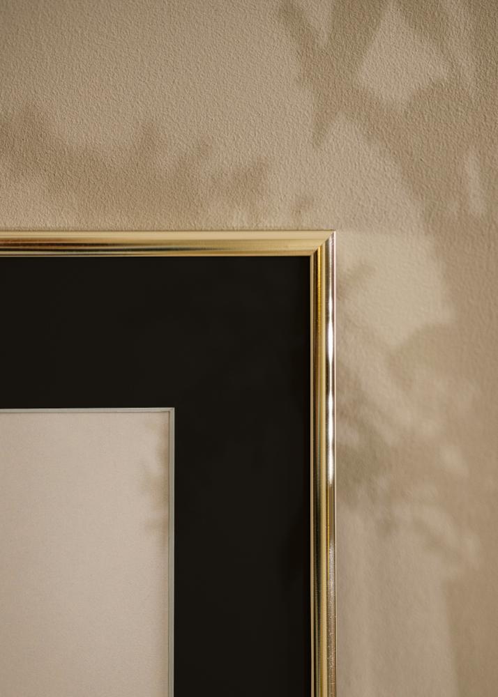 Rėmas Akiuminis Blizgus auksinis 70x100 cm - Paspartu Juodas 62x85 cm