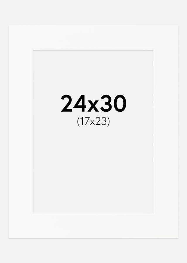 Paspartu Beveik baltas Balta šerdis 24x30 cm (17x23)