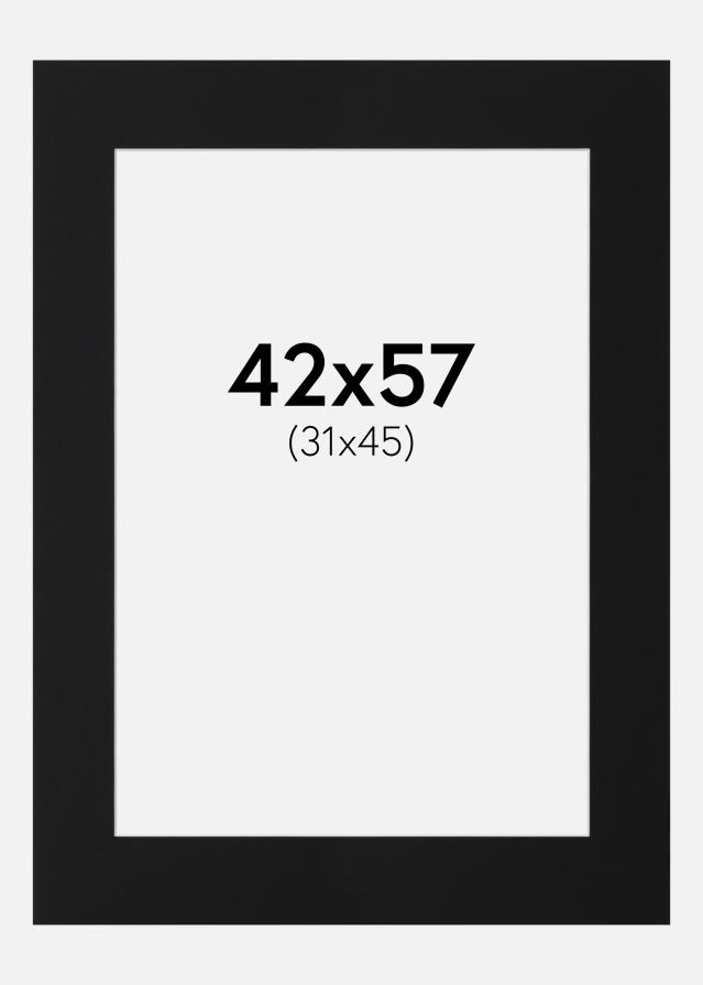 Paspartu Juodas Standartas (Balta Šerdis) 42x57 cm (31x45)