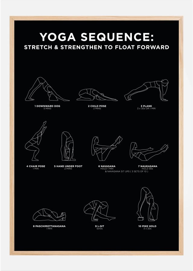 Yoga Sequence - Stretch & Strengthen To Float Forward - Black Įrašai