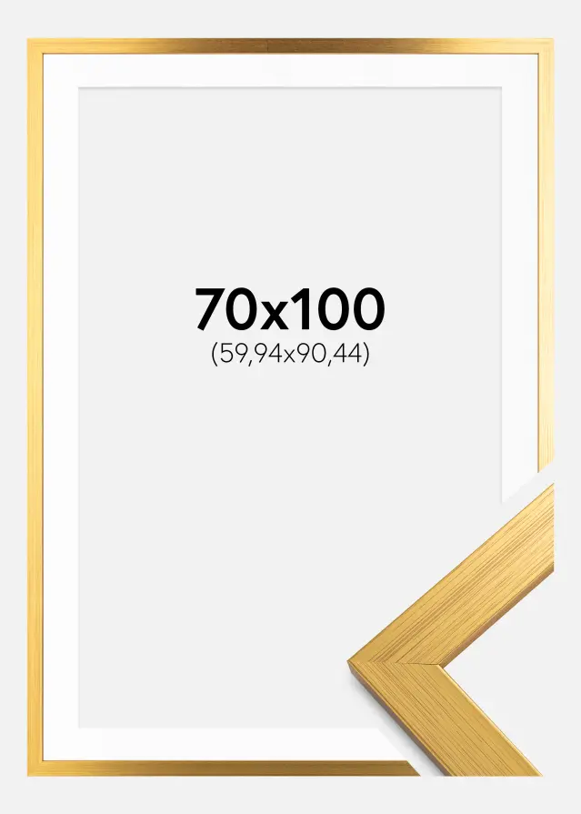 Rėmas Gold Wood 70x100 cm - Paspartu Baltas 24x36 inches