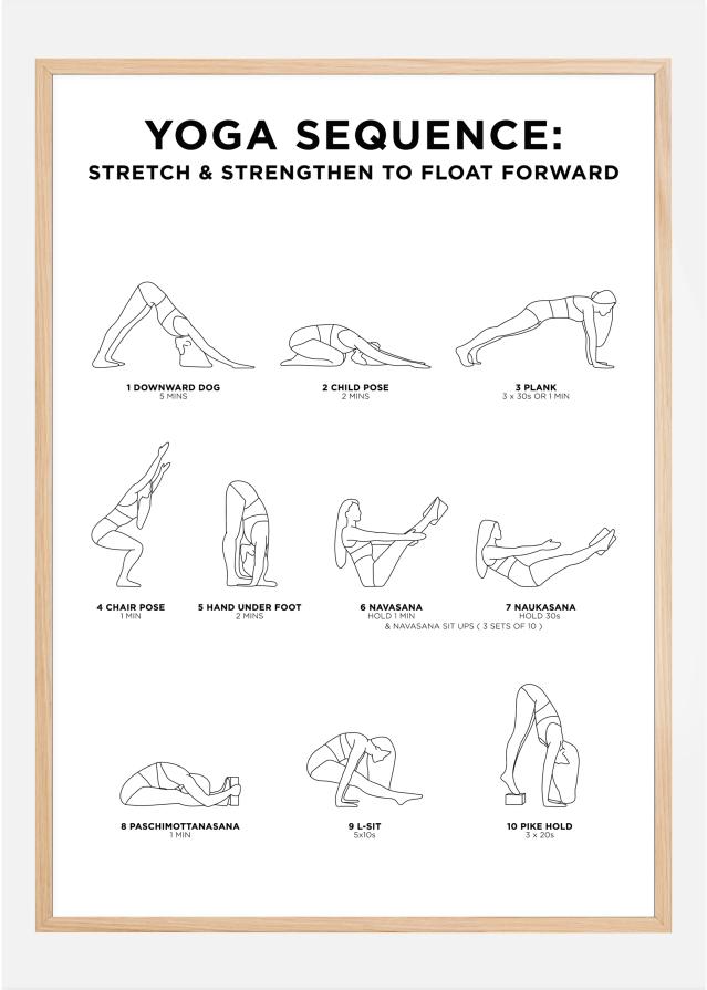 Yoga Sequence - Stretch & Strengthen To Float Forward - White Įrašai