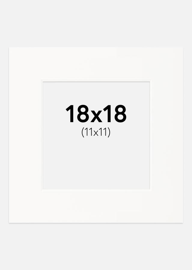 Paspartu Beveik baltas Balta šerdis 18x18 cm (11x11)