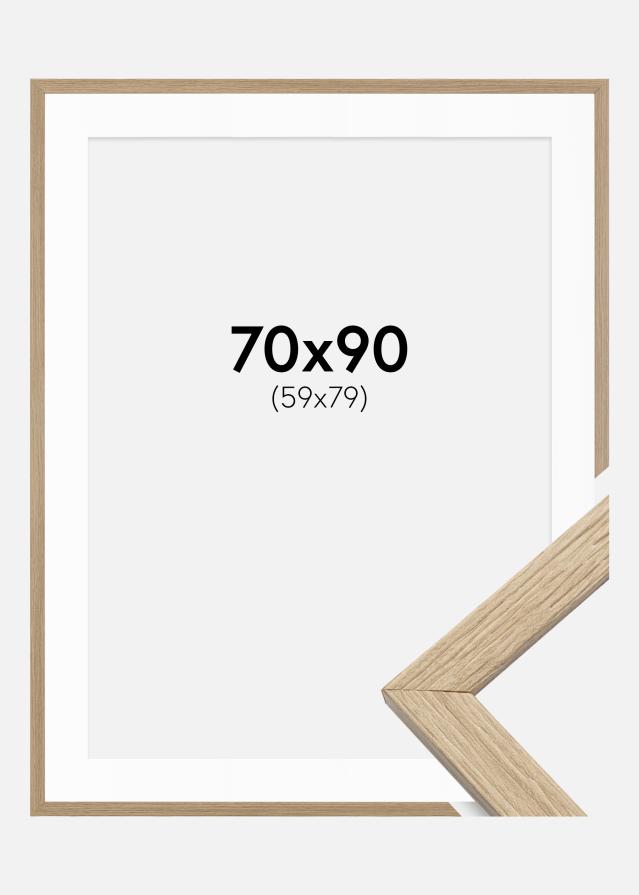 Rėmas Stilingas Ąžuolas 70x90 cm - Paspartu Baltas 60x80 cm