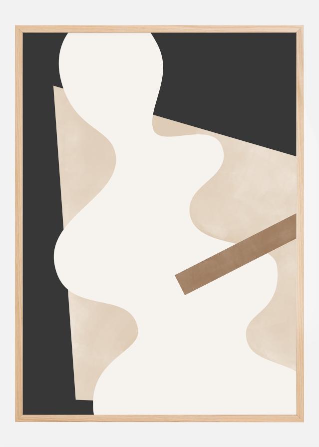 Beige Graphic Curves Art Įrašai