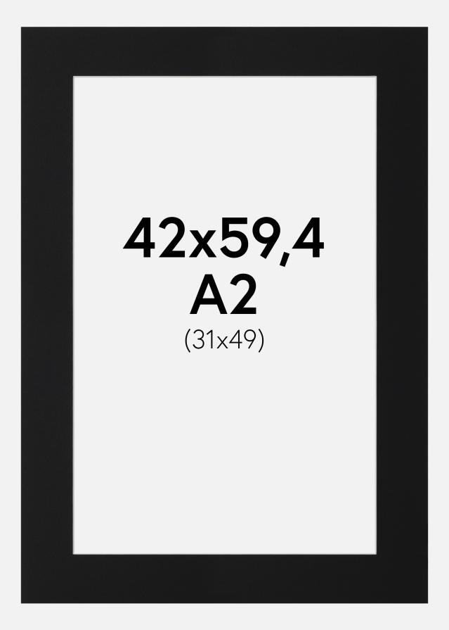 Paspartu Juodas Standartas (Balta Šerdis) 42x59,4 cm (31x49)