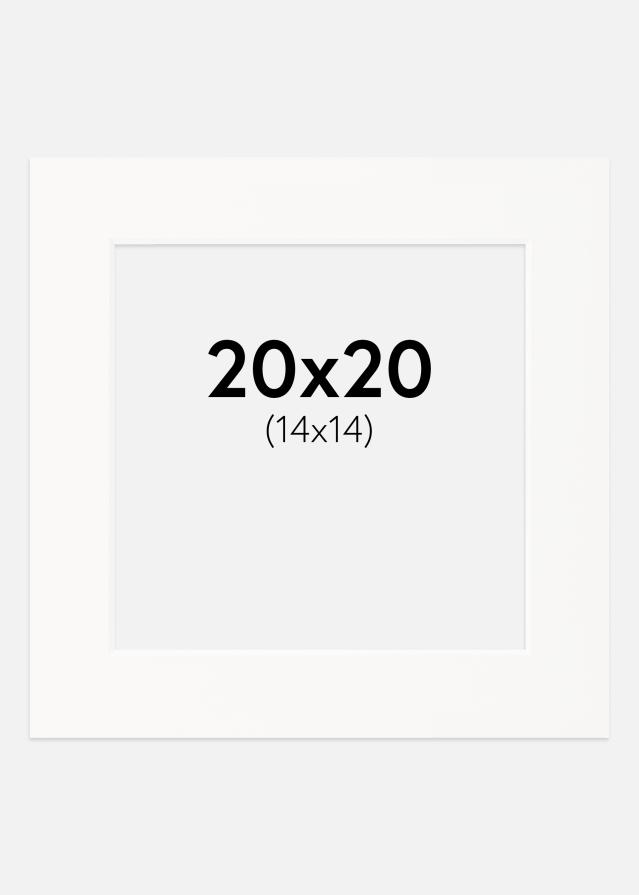 Paspartu Beveik baltas Balta šerdis 20x20 cm (14x14)