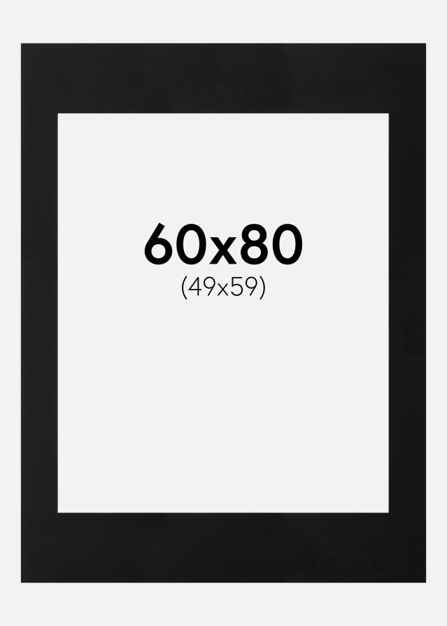 Paspartu Juodas Juoda šerdis 60x80 cm (49x59)