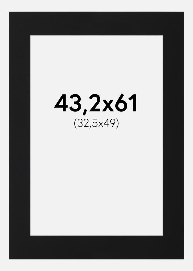 Paspartu Juodas Standartas (Balta Šerdis) 43,2x61 cm (32,5x49)