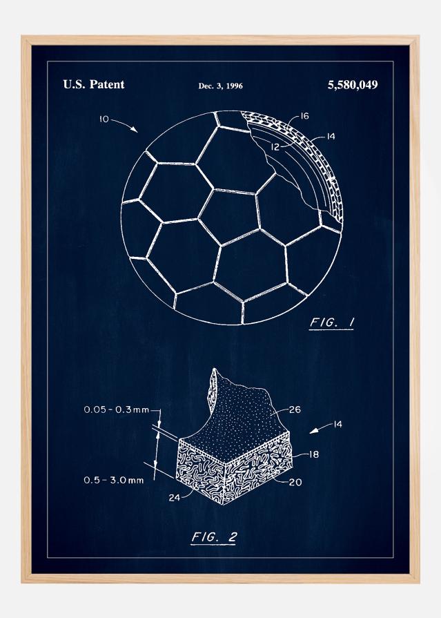 Patent Print - Football - Blue Įrašai