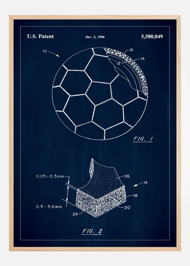 Patent Print - Football - Blue Įrašai