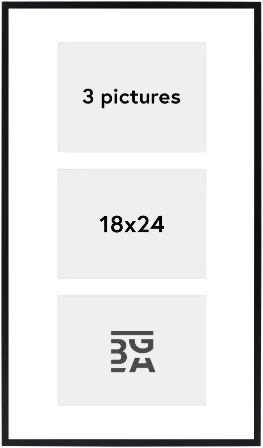 Edsbyn Koliažo rėmelis XIX Juodas - 3 Paveikslėliai (18x24 cm)