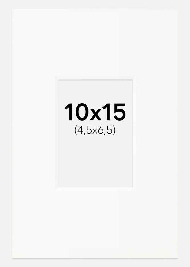 Paspartu Beveik baltas Balta šerdis 10x15 cm (4,5x6,5)