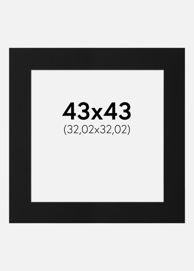 Paspartu Juodas Standartas (Balta Šerdis) 43x43 cm (32,02x32,02)