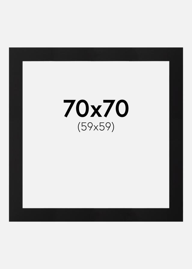 Paspartu Juodas Juoda šerdis 70x70 cm (59x59)