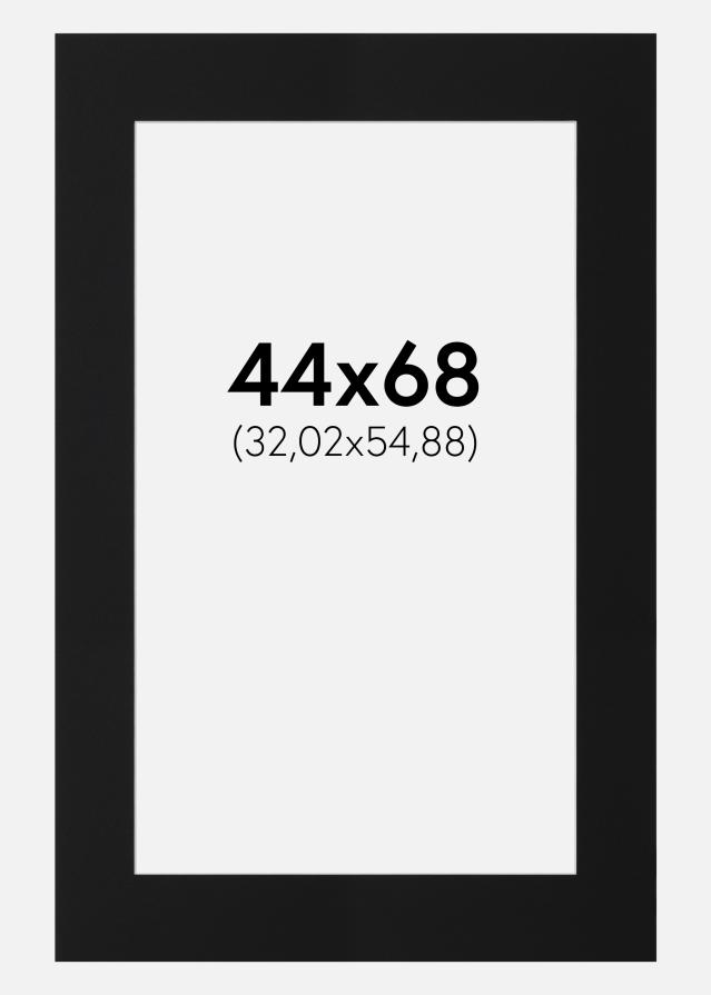 Paspartu Juodas Standartas (Balta Šerdis) 44x68 cm (32,02x54,88)