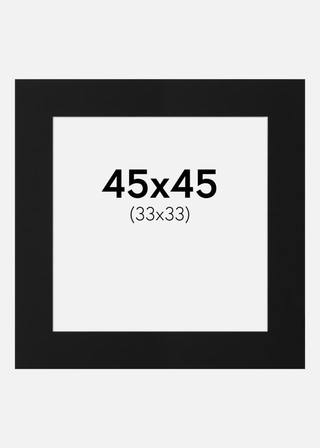 Paspartu Juodas Standartas (Balta Šerdis) 45x45 cm (33x33)