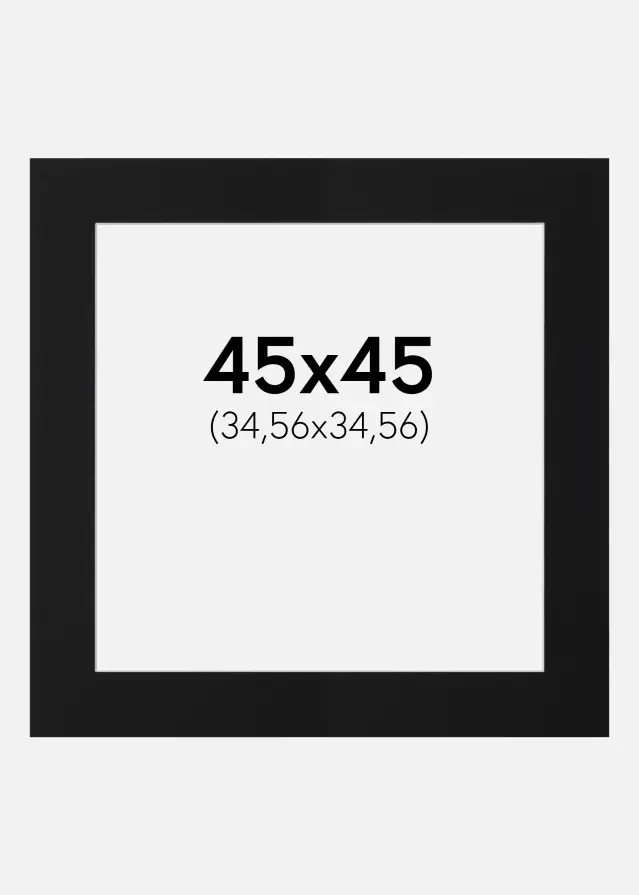 Paspartu Juodas Standartas (Balta Šerdis) 45x45 cm (34,56x34,56)