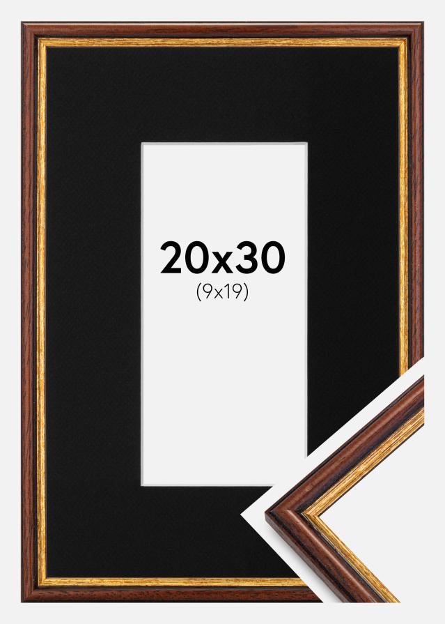 Rėmas Horndal Rudas 20x30 cm - Paspartu Juodas 10x20 cm