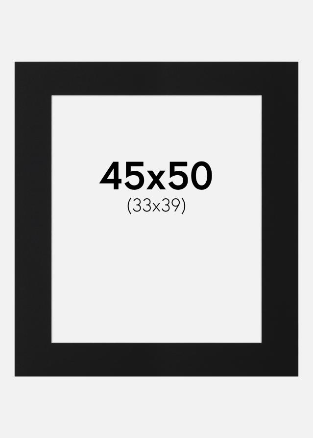 Paspartu Juodas Standartas (Balta Šerdis) 45x50 cm (33x39)