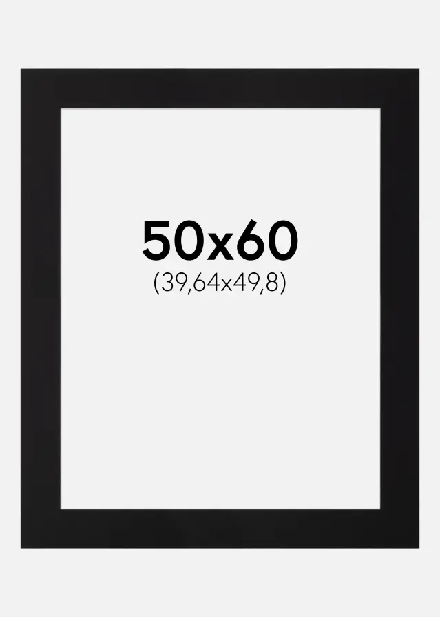 Paspartu Canson Juodas Balta šerdis 50x60 cm (39,64x49,8)