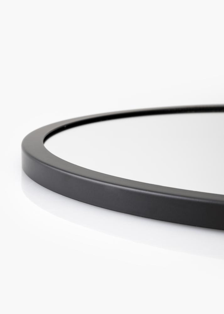 KAILA Apvalus Veidrodis Rope - Juodas 30 cm Ø