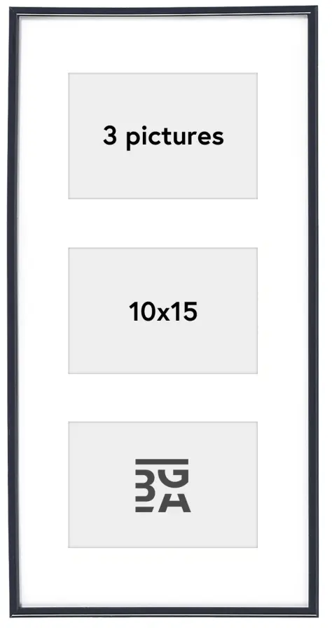 Galeria Koliažo rėmelis Juodas - 3 Paveikslėliai (10x15 cm)