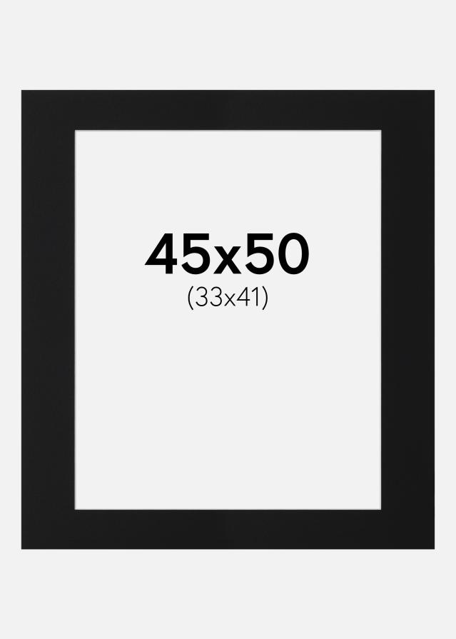 Paspartu Juodas Standartas (Balta Šerdis) 45x50 cm (33x41)