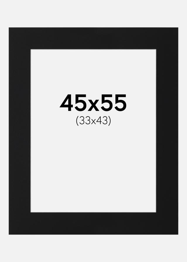 Paspartu Juodas Standartas (Balta Šerdis) 45x55 cm (33x43)