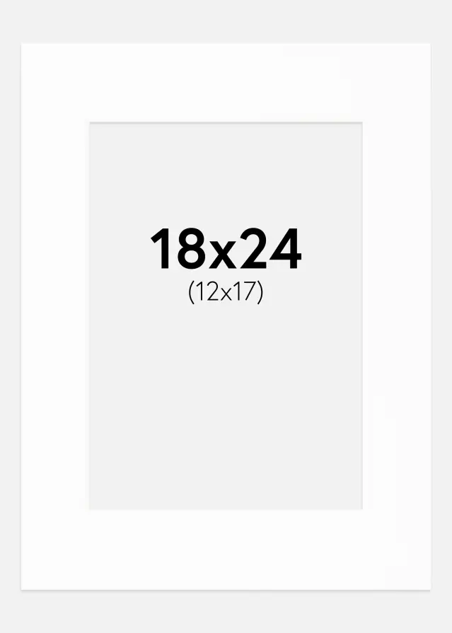 Paspartu Canson Baltas Balta šerdis 18x24 cm (12x17)