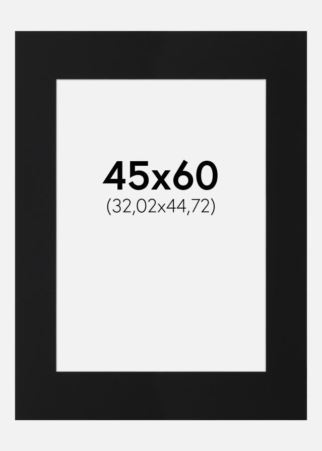 Paspartu Juodas Standartas (Balta Šerdis) 45x60 cm (32,02x44,72)