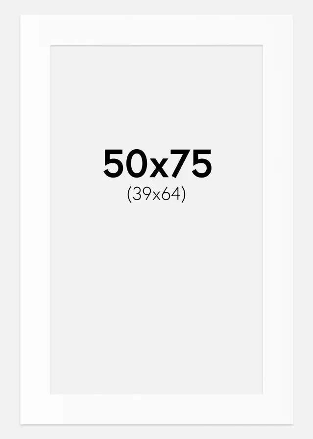 Paspartu Baltas Standartas (Balta Šerdis) 50x75 cm (39x64)