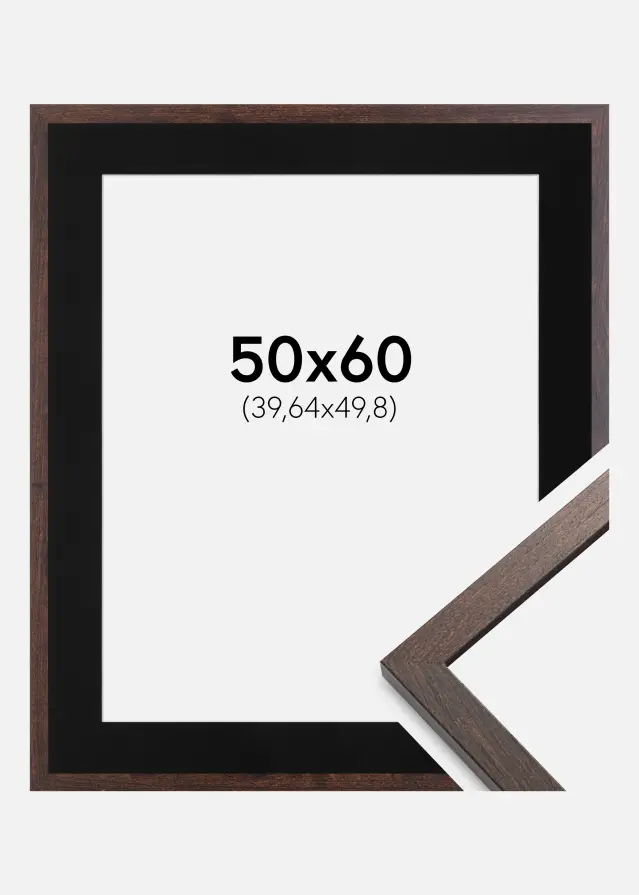 Rėmas Trendy Riešutas 50x60 cm - Paspartu Juodas 16x20 inches