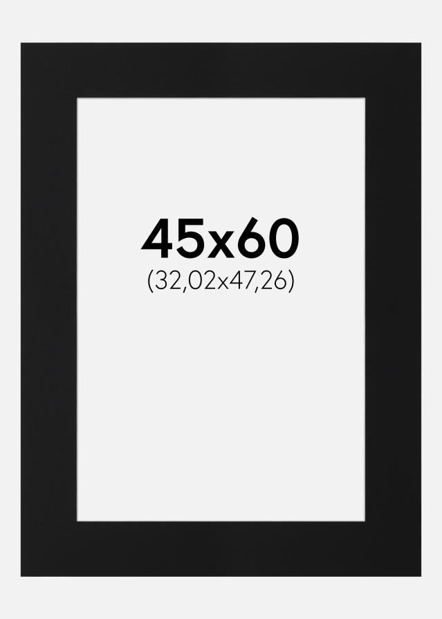 Paspartu Juodas Standartas (Balta Šerdis) 45x60 cm (32,02x47,26)
