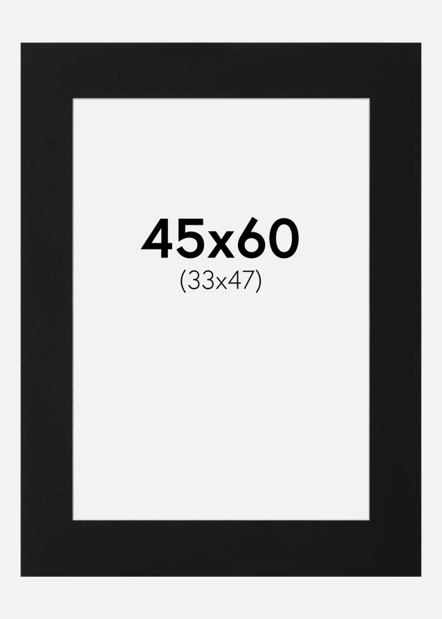 Paspartu Juodas Standartas (Balta Šerdis) 45x60 cm (33x47)