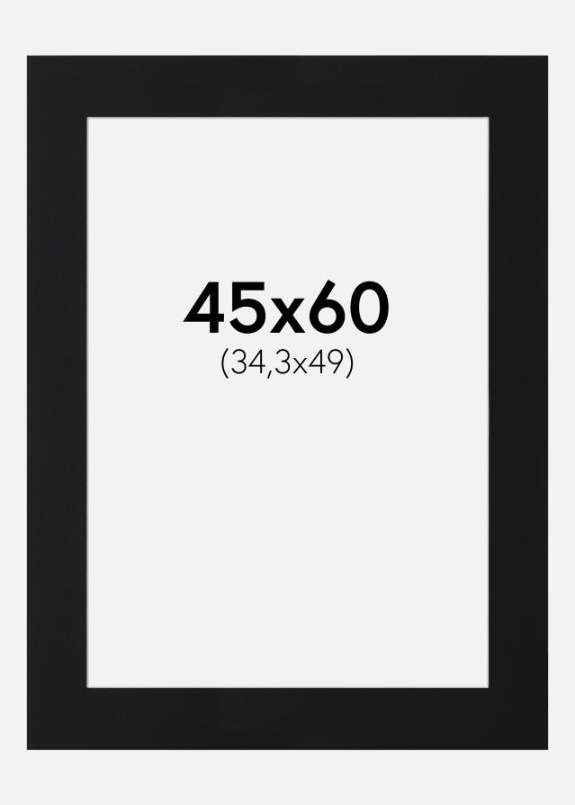 Paspartu Juodas Standartas (Balta Šerdis) 45x60 cm (34,3x49)
