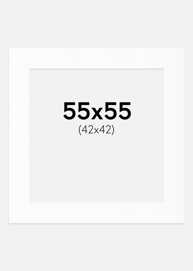 Paspartu Baltas Standartas (Balta Šerdis) 55x55 cm (42x42)