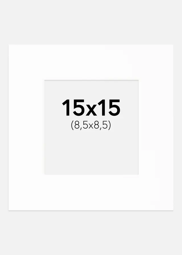 Paspartu Canson Baltas Balta šerdis 15x15 cm (8,5x8,5)