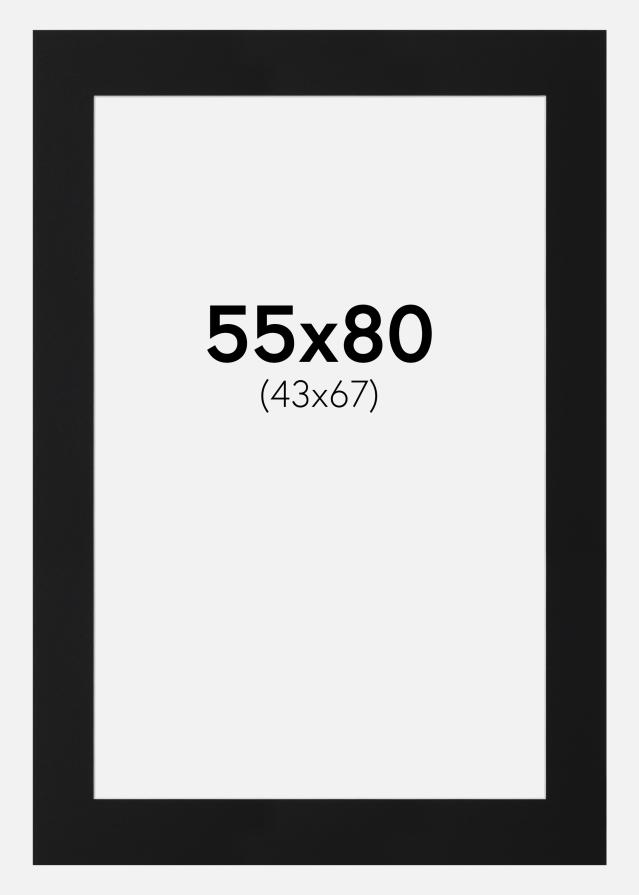 Paspartu Juodas Standartas (Balta Šerdis) 55x80 cm (43x67)