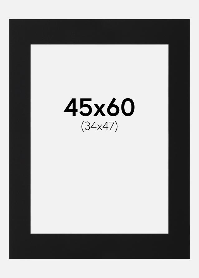 Paspartu Juodas Standartas (Balta Šerdis) 45x60 cm (34x47)