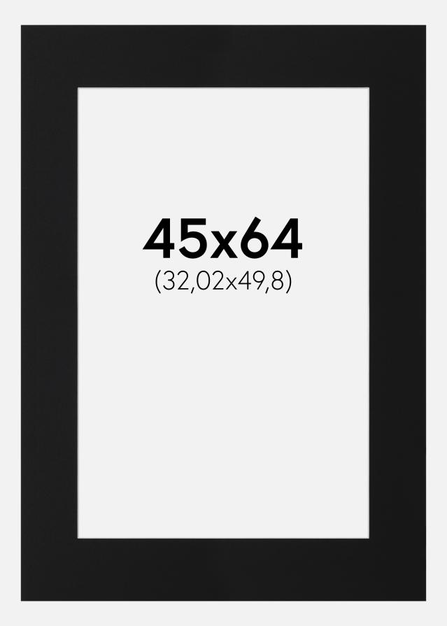 Paspartu Juodas Standartas (Balta Šerdis) 45x64 cm (32,02x49,8)