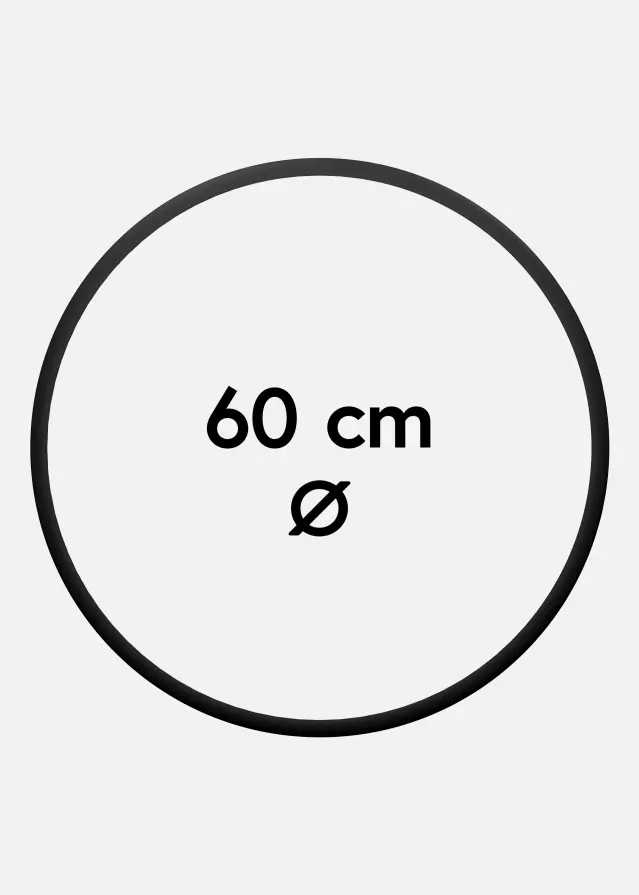 Apvalus Rėmas Akrilo stiklas Juodas 60 cm Ø