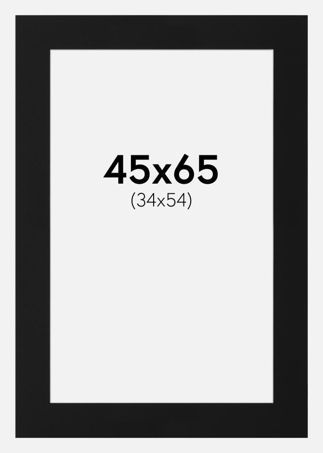 Paspartu Juodas Standartas (Balta Šerdis) 45x65 cm (34x54)