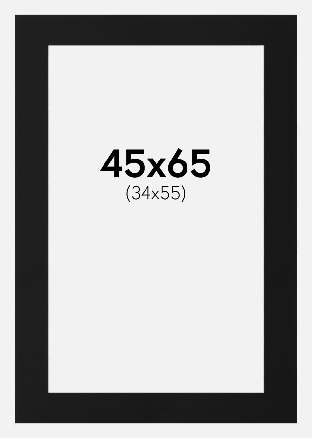 Paspartu Juodas Standartas (Balta Šerdis) 45x65 cm (34x55)