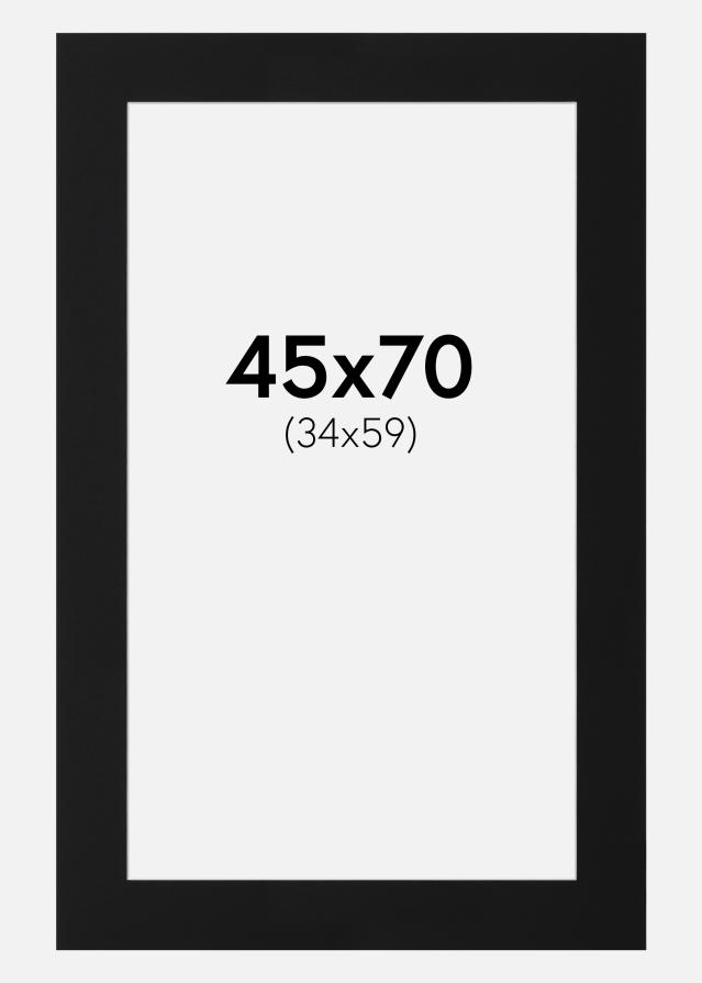 Paspartu Juodas Standartas (Balta Šerdis) 45x70 cm (34x59)